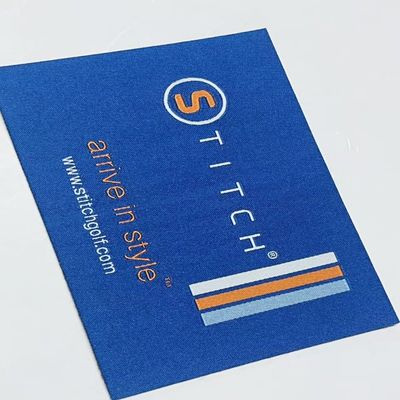 Abbigliamento di satinato Damasco Etichette di cucitura tessute stampate su misura ricamate