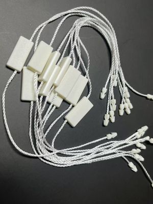 Rettangolo Poliestere Snap Lock Plastico Tag Fastener Bianco Eco Friendly