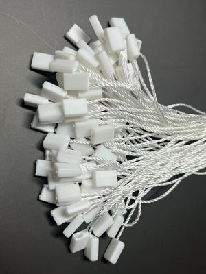 Sostenibile Quadratura Bloccaggio Etichetta di plastica Fastener String Seal CMYK Per Abbigliamento Custom