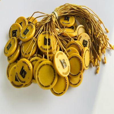 10 pollici giallo plastica tag fissante loop blocco pin tag per vestiti