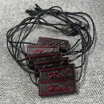 Cotton Black Hang Tag String Rectangle Design Featuring 02mm Thickness Suitable for Fashion Labeling and Merchandise Tags