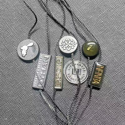 String per etichetta in cotone nero, formato rettangolare flessibile, eccellente per etichette di accessori moda e per le esigenze di branding del prodotto