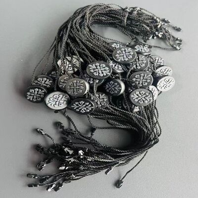 Etichette di sving di abbigliamento nero Lunghezza 7 pollici Adatta per l'identificazione dell'abbigliamento e la descrizione del prodotto nell'industria della moda